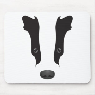Tapis De Souris Silhouette de visage de blaireau