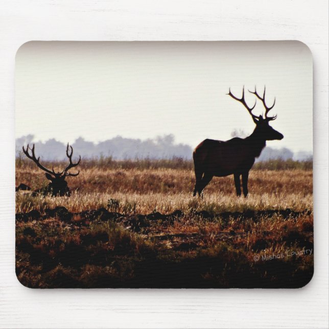 Tapis De Souris Silhouette d'élans de Taureau (Devant)