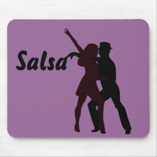 Tapis De Souris Silhouette des danseurs de Salsa