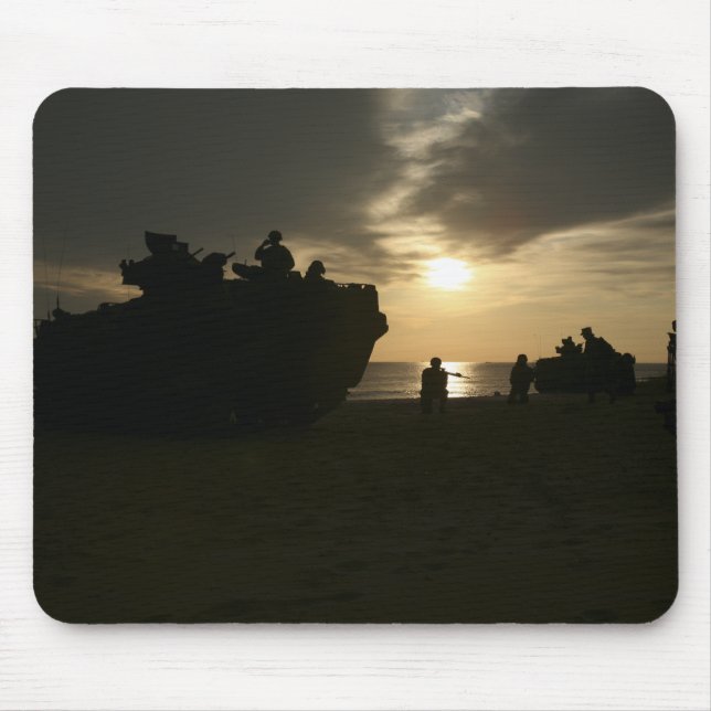 Tapis De Souris Silhouette des Marines (Devant)