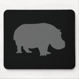 Tapis De Souris Silhouette d'hippo gris