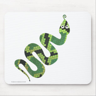 Tapis De Souris Silhouette d'impression en noir et vert serpent