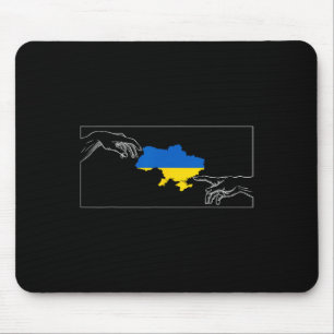 Tapis De Souris Silhouette Drapeau Ukrainien Mains Michel-Ange Ukr