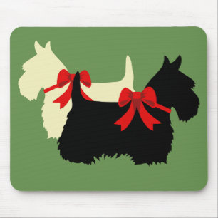 Tapis De Souris Silhouette écossaise Terrier/terriers, vert île
