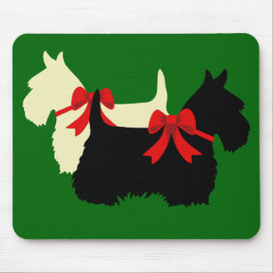 Tapis De Souris Silhouette écossaise Terrier/terriers, vert île