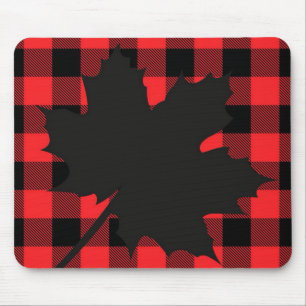 Tapis De Souris Silhouette Feuille d'érable rouge
