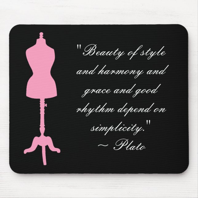 Tapis De Souris Silhouette II de forme de robe - rose (Devant)