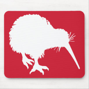 Tapis De Souris Silhouette Kiwi rouge et blanc