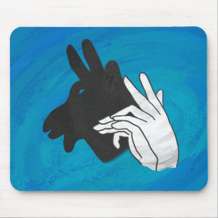 Tapis De Souris Silhouette main Billy Chèvre bleu