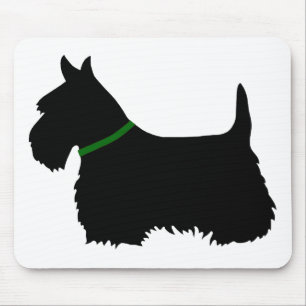 Tapis De Souris silhouette noir de Terrier écossais, chien d'Écoss
