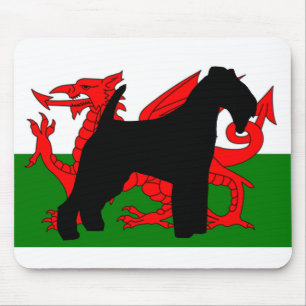 Tapis De Souris silhouette Pays de Galles flag.png de terrier de