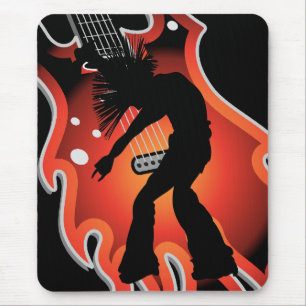 Tapis De Souris Silhouette punk de chanteur et de danseur sur la