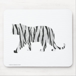 Tapis De Souris Silhouette Tiger noir et blanc