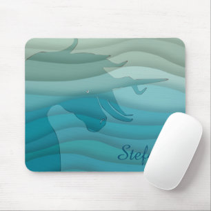 Tapis De Souris Silhouette Unicorne (ondulée)