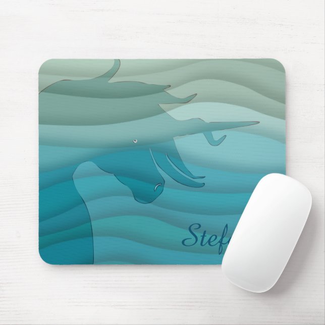Tapis De Souris Silhouette Unicorne (ondulée) (Avec souris)