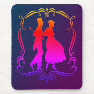 Tapis De Souris Silhouette vintage Élégante Homme Et Femme
