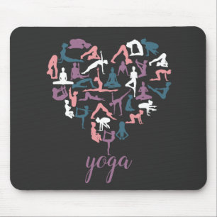 Tapis De Souris Silhouettes d'amour du yoga