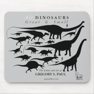 Tapis De Souris Silhouettes Mousepad Gregory Paul de dinosaures