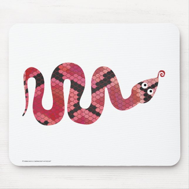 Tapis De Souris Silhouettes noires et rouges du serpent (Devant)
