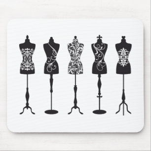 Tapis De Souris Silhouettes vintages de mannequins de mode