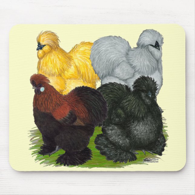 Tapis De Souris Silkies :  Coqs assortis (Devant)