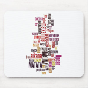 Tapis De Souris Sillon Mondial : Hakuna Matata dans Chaque Langue