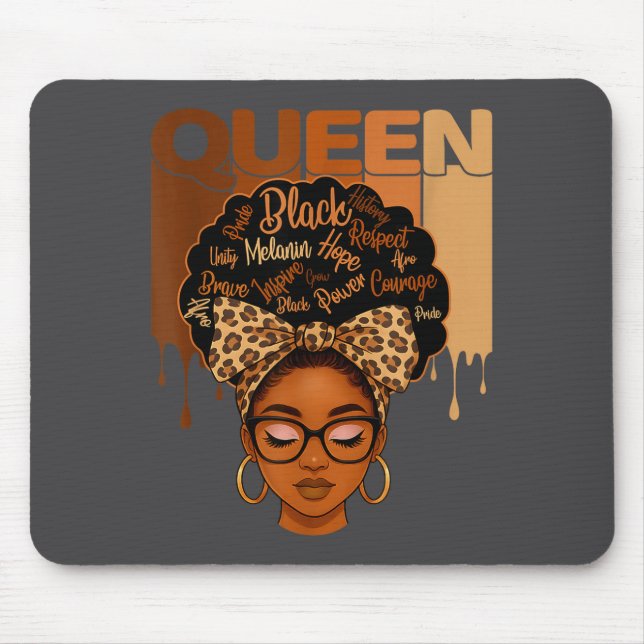 Tapis De Souris Silly American Melanin History Queen Black African (Devant)