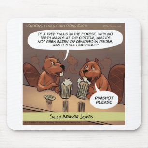 Tapis De Souris Silly Beaver Jokes Funny Cartoon