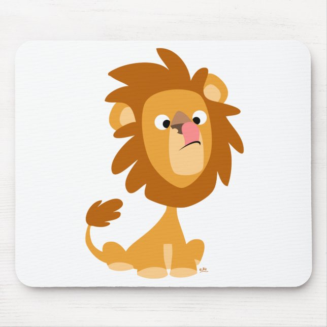 Tapis De Souris Silly Lion ! bande dessinée mousepad (Devant)