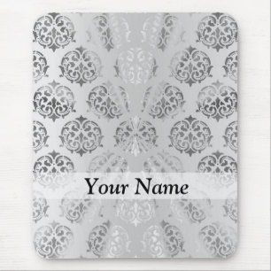 Tapis De Souris Silver gray damask