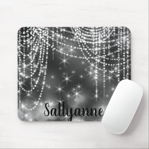 Tapis De Souris SILVER NOIR ÉPARKLE DIAMONDES Souris Pad