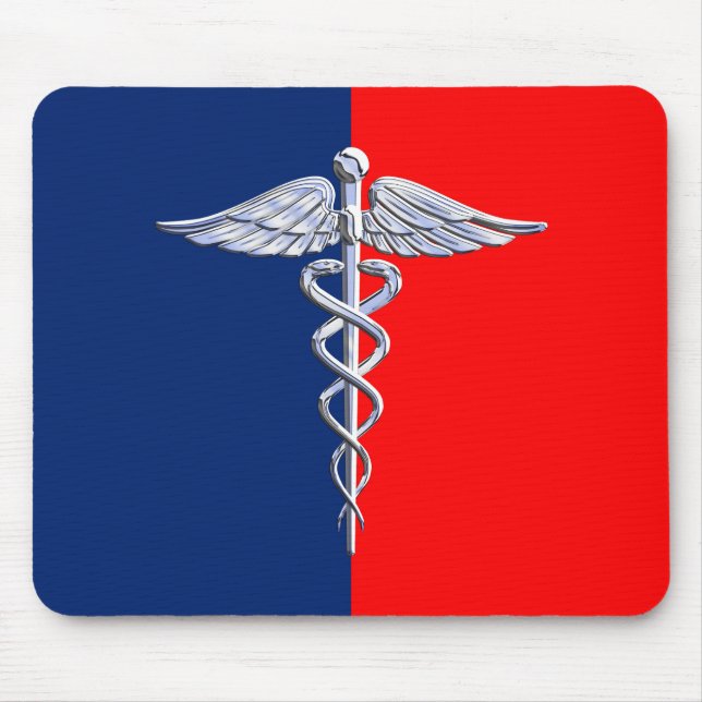 Tapis De Souris Silver Style Caduceus Medical Symbol League (Devant)