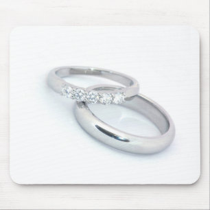 Tapis De Souris Silver Wedding Bands/Save the Date