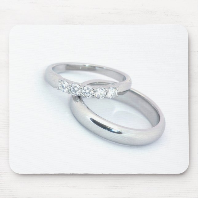Tapis De Souris Silver Wedding Bands/Save the Date (Devant)