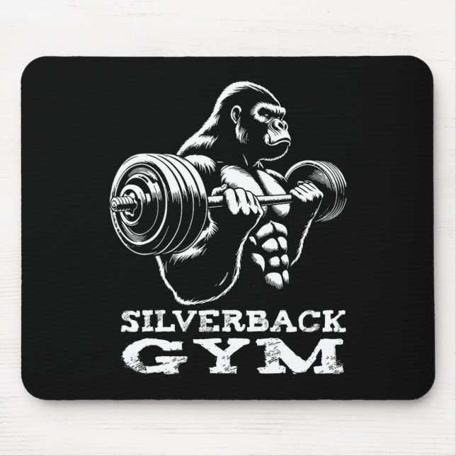 Tapis De Souris Silverback Gym Gorilla Entraînement d'haltérophili (Devant)