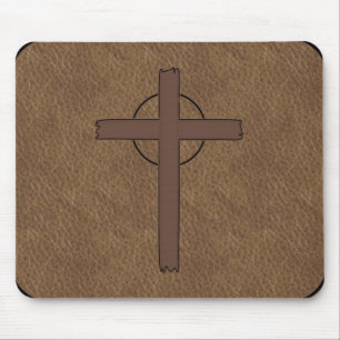 Tapis de souris simili cuir marqué