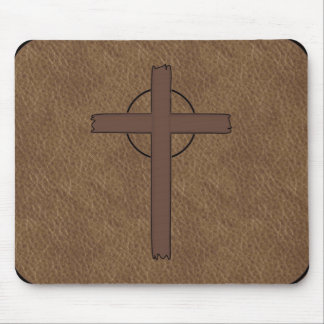 Tapis de souris simili cuir marqué