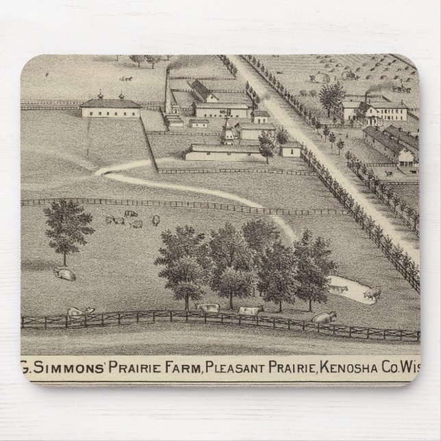Tapis De Souris Simmon's Prairie Farm, Kenosha Water Cure (Devant)
