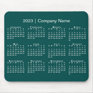Tapis De Souris Simple 2023 Calendrier Nom de l'entreprise sur Blu