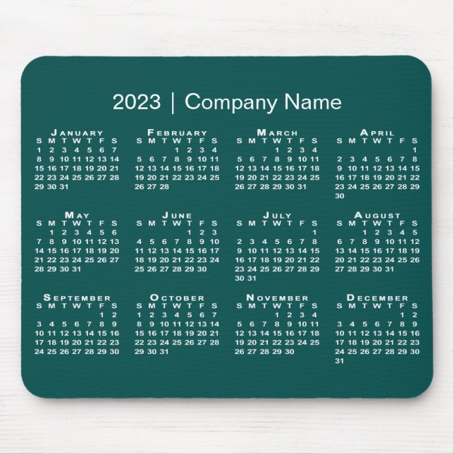Tapis De Souris Simple 2023 Calendrier Nom de l'entreprise sur Blu (Devant)