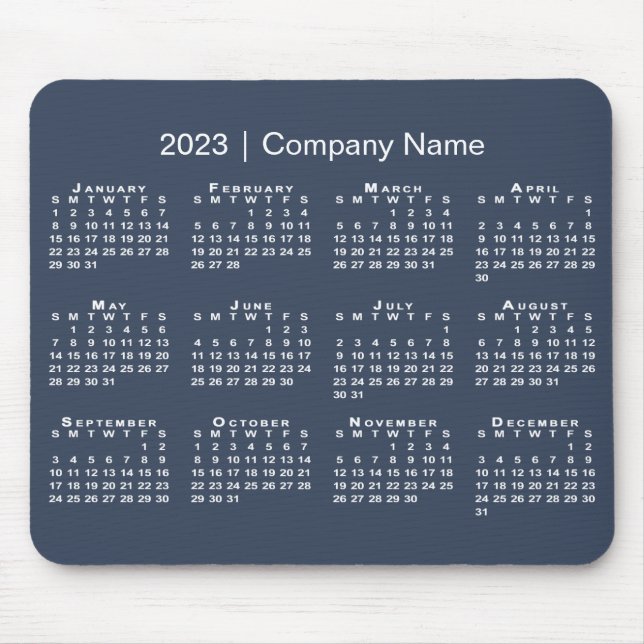 Tapis De Souris Simple 2023 Calendrier Nom de l'entreprise sur Nav (Devant)