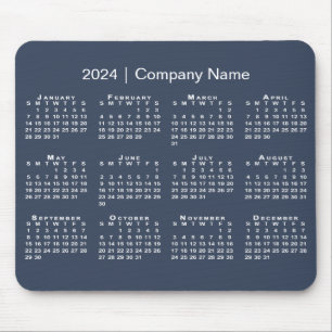 Tapis De Souris Simple 2024 Calendrier Nom de l'entreprise sur Nav