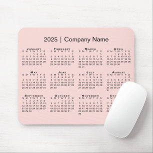 Tapis De Souris Simple 2025 Calendrier Nom de l'entreprise sur Cor