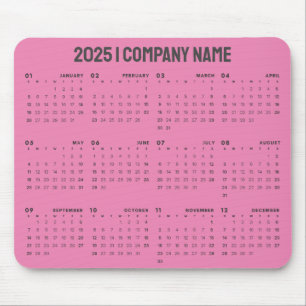 Tapis De Souris Simple 2025 Calendrier Nom de l'entreprise   Tout 