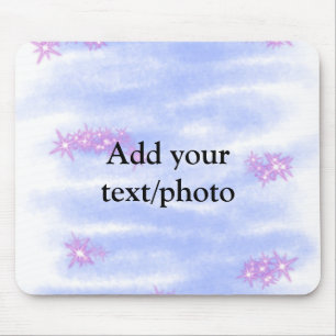 Tapis De Souris Simple aquarelle rose bleu ajoutez votre texte nom