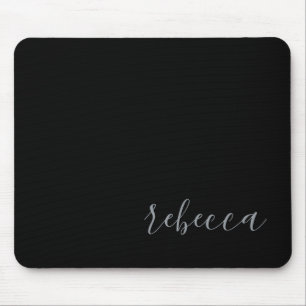 Tapis de souris simple argent noir moderne tendanc