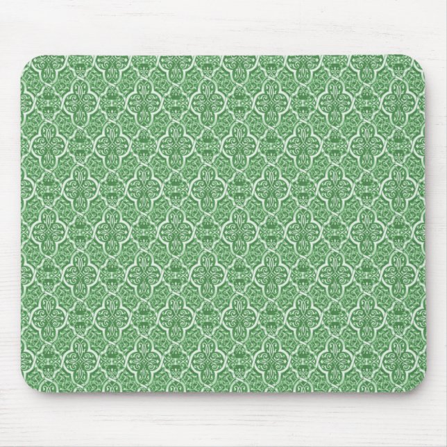 Tapis De Souris Simple classique Damask Mousepad, Kelly Green (Devant)