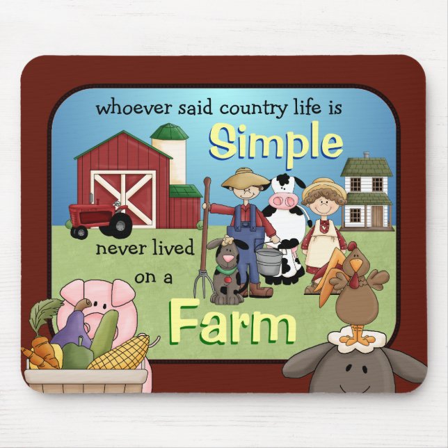 Tapis de souris simple de la vie de ferme de pays (Devant)