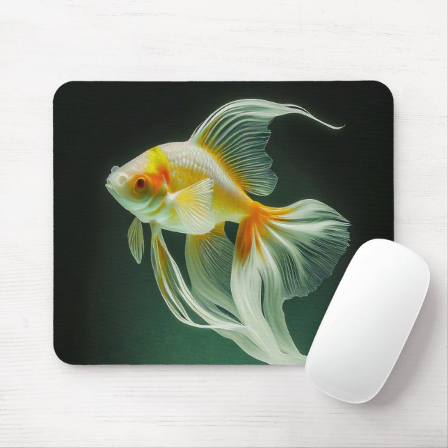 Tapis De Souris Simple élégance Goldfish Digital Artwork | (Avec souris)
