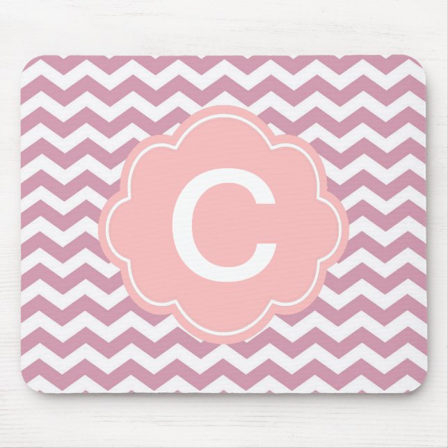 Tapis De Souris simple, élégant et moderne chevron rose zigzag (Devant)